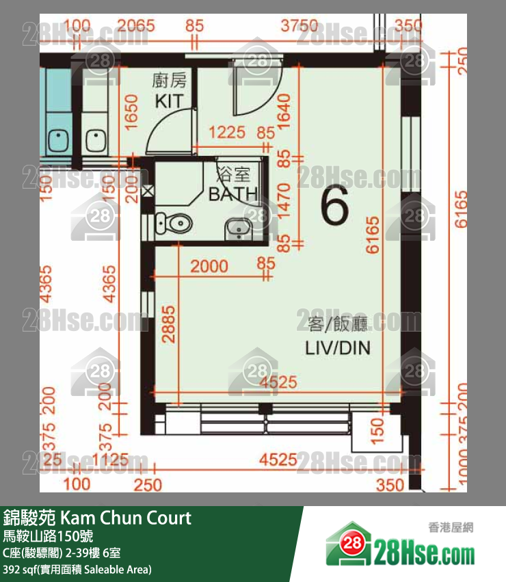 錦駿苑 C座(駿驃閣) 22樓 6室 平面圖