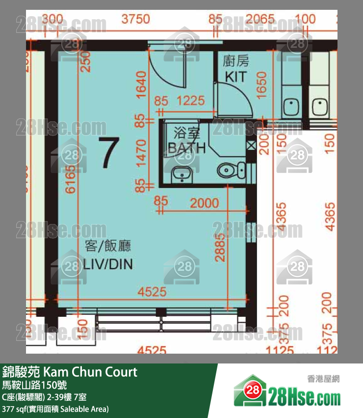 錦駿苑 C座(駿驃閣) 22樓 7室 平面圖