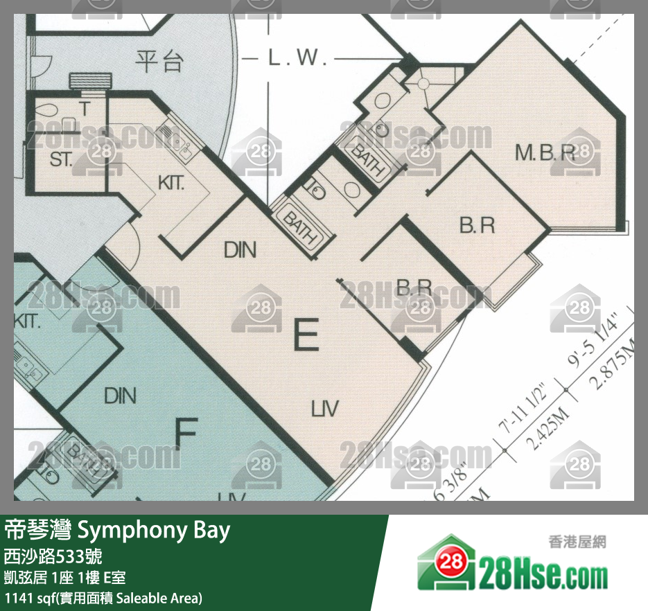 帝琴灣 凱弦居 1座 1樓 E室 平面圖