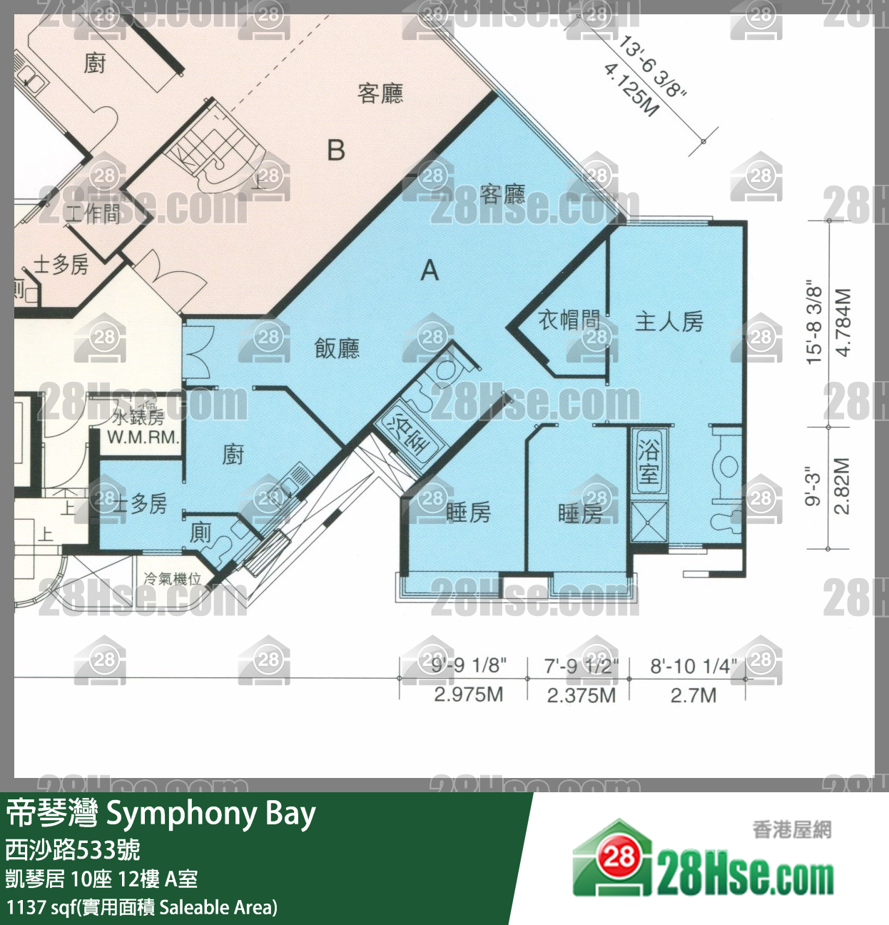 帝琴灣 凱琴居 10座 12樓 A室 平面圖