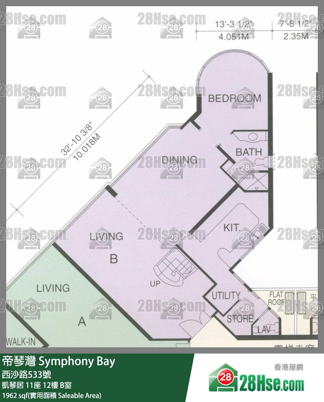 帝琴湾 凯琴居11座12楼 B室 平面图