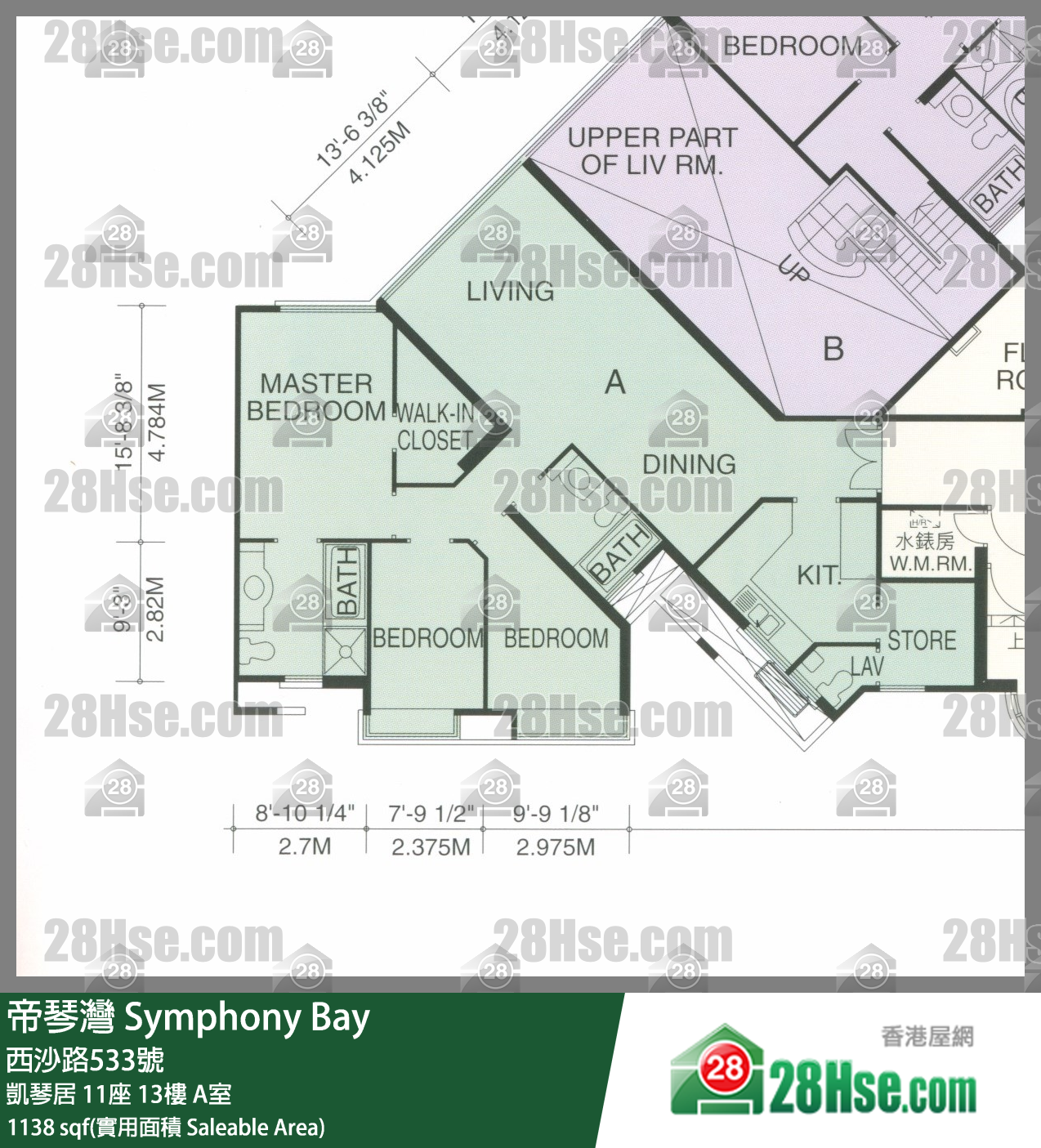 帝琴湾 凯琴居11座13楼 A室 平面图