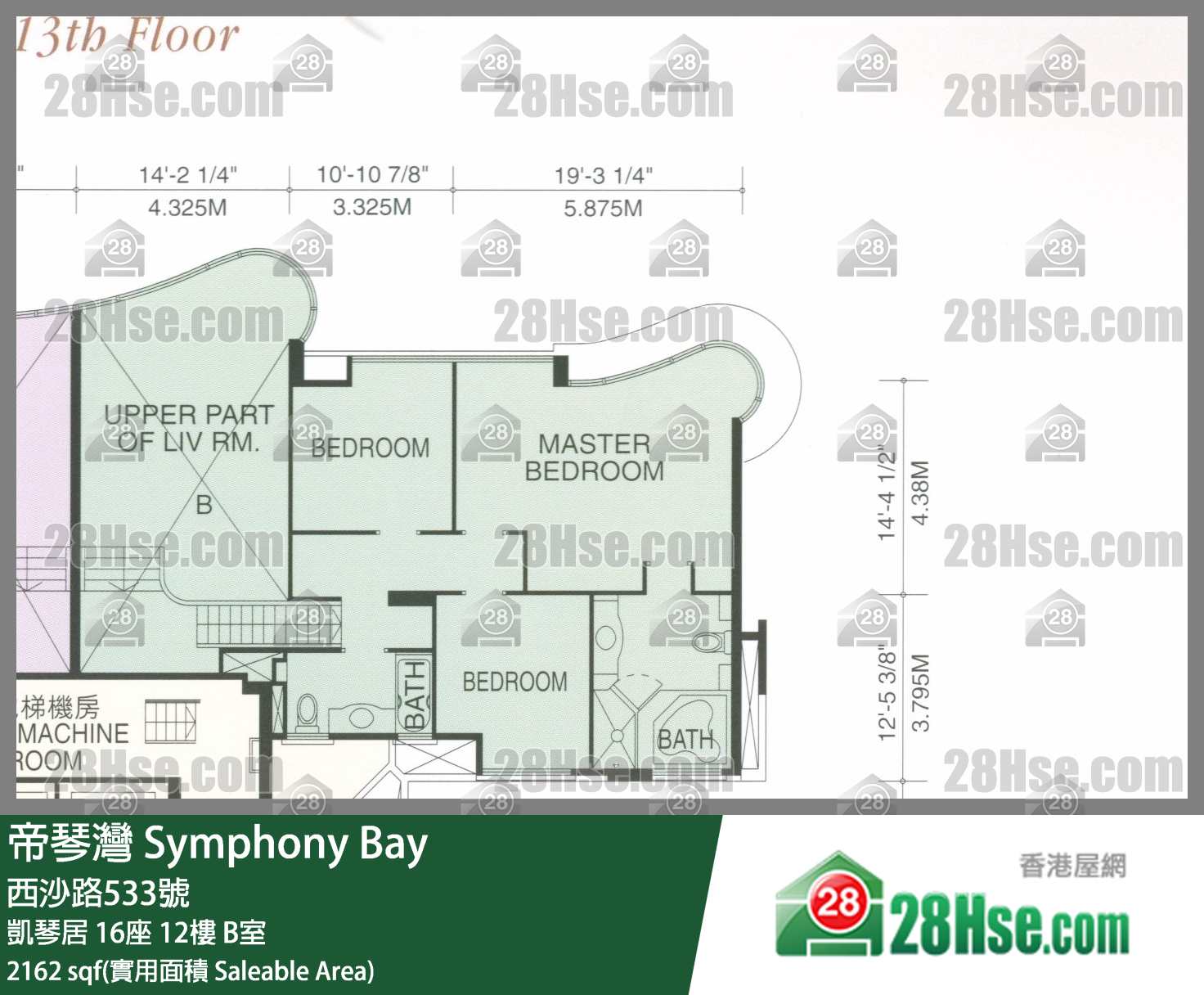 帝琴灣 凱琴居16座12樓 B室 平面圖