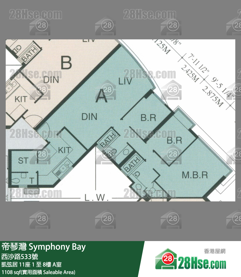 帝琴灣 凱弦居11座7樓 A室 平面圖