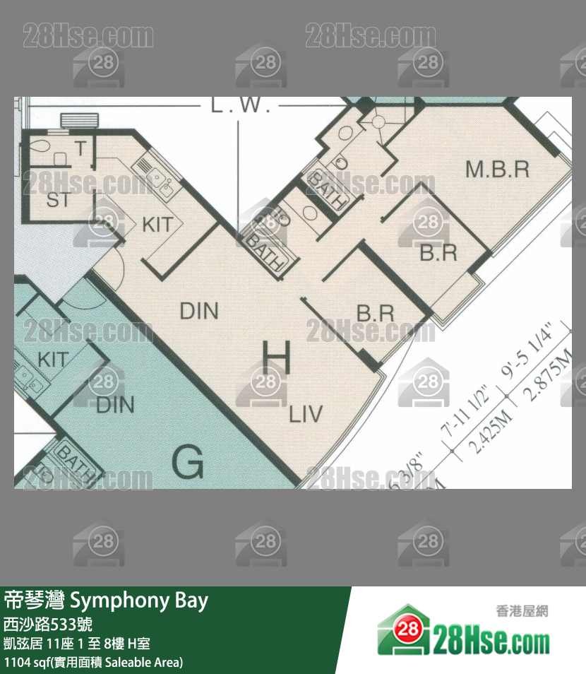 帝琴灣 凱弦居11座5樓 H室 平面圖