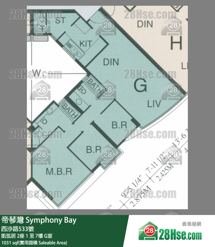 帝琴灣 凱弦居2座5樓 G室 平面圖