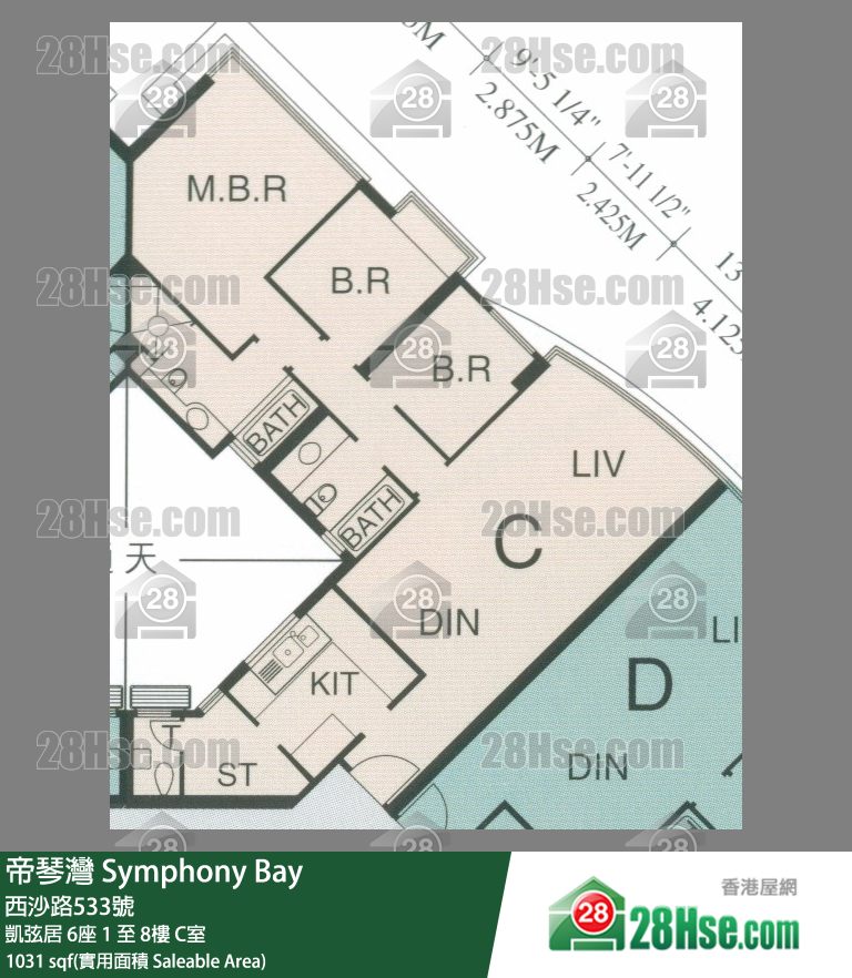 帝琴灣 凱弦居6座7樓 C室 平面圖