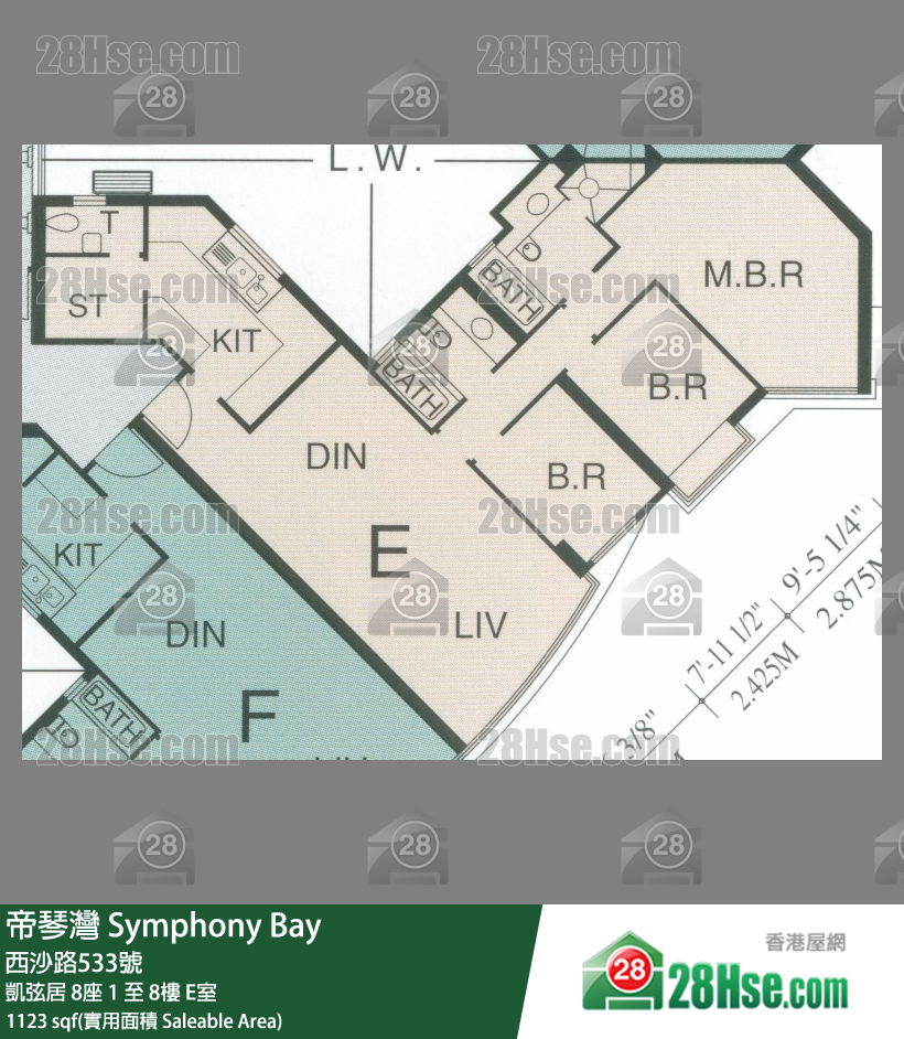 帝琴灣 凱弦居8座8樓 E室 平面圖