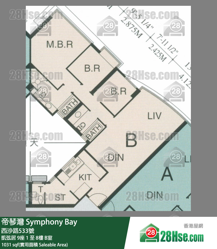 帝琴灣 凱弦居9座6樓 B室 平面圖