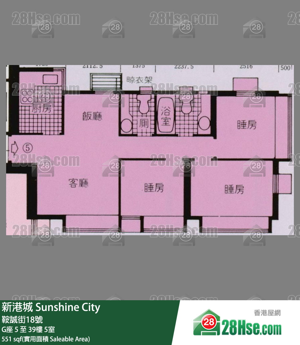 新港城 4期 G座 19樓 5室 平面圖