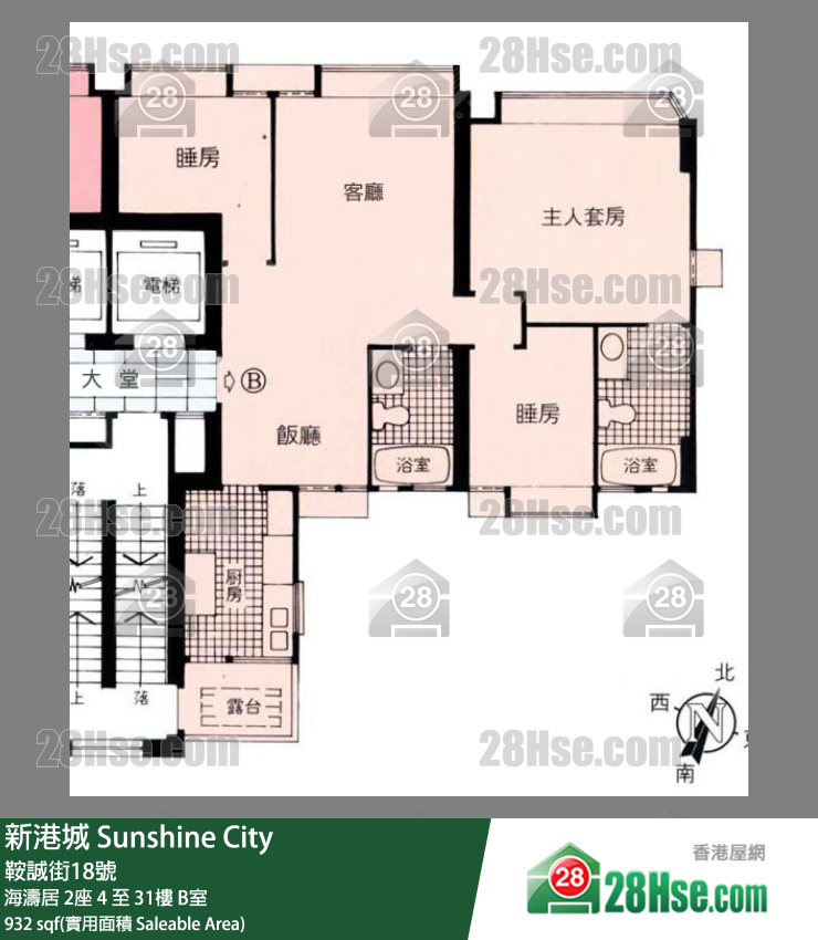 新港城 5期( 海濤居 )海濤居 2座22樓 B室 平面圖
