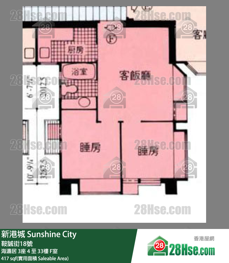 新港城 5期( 海濤居 )海濤居 3座29樓 F室 平面圖