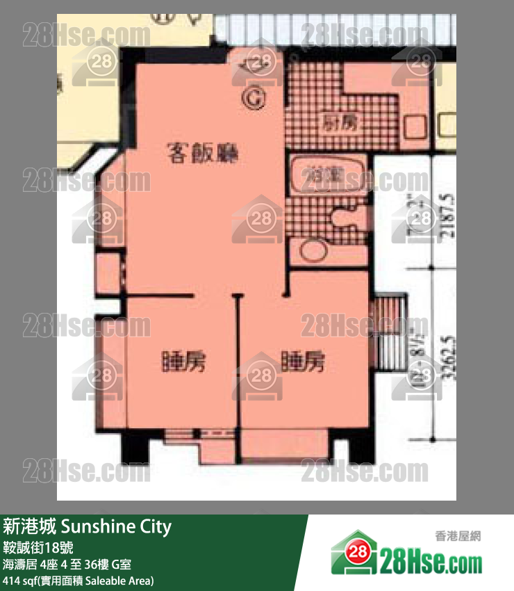 新港城 单位平面图(由 28Hse 提供)