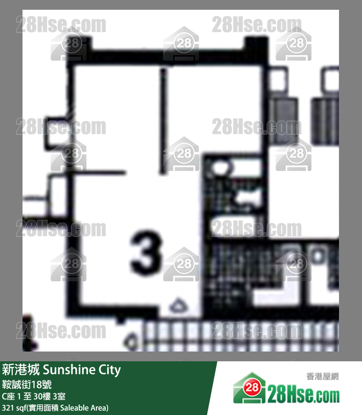 新港城 2期C座1樓 3室 平面圖