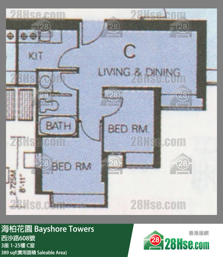 海柏花園 3座 13樓 C室 平面圖
