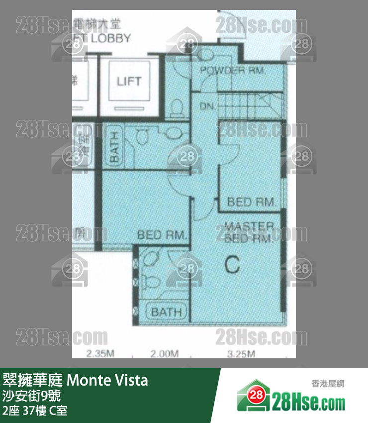 翠擁華庭 2座37樓 C室 平面圖