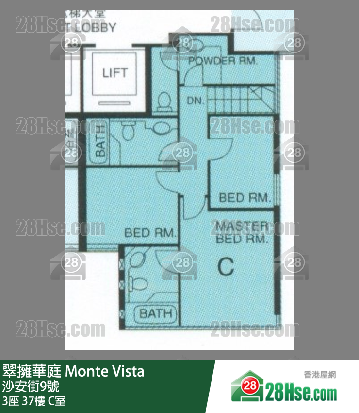 翠擁華庭 3座37樓 C室 平面圖