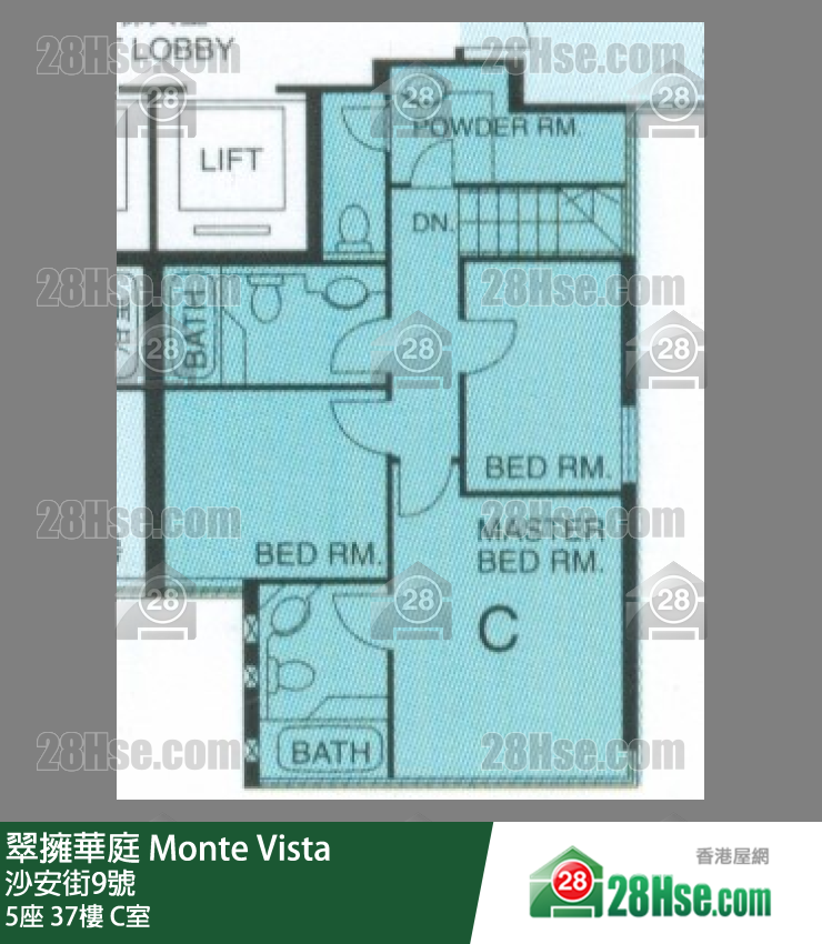 翠擁華庭 5座37樓 C室 平面圖