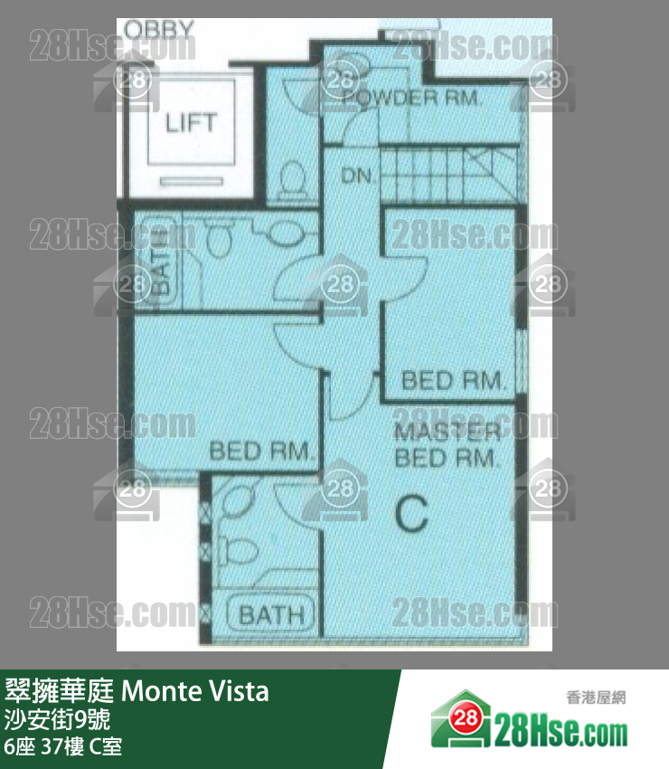 翠擁華庭 6座37樓 C室 平面圖