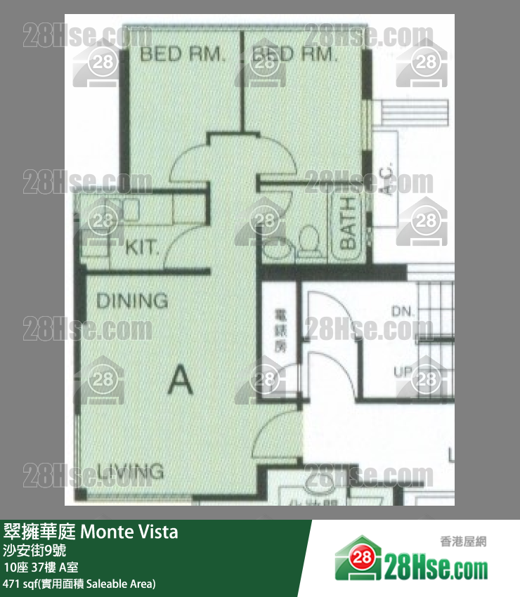 翠拥华庭 10座37楼 A室 平面图