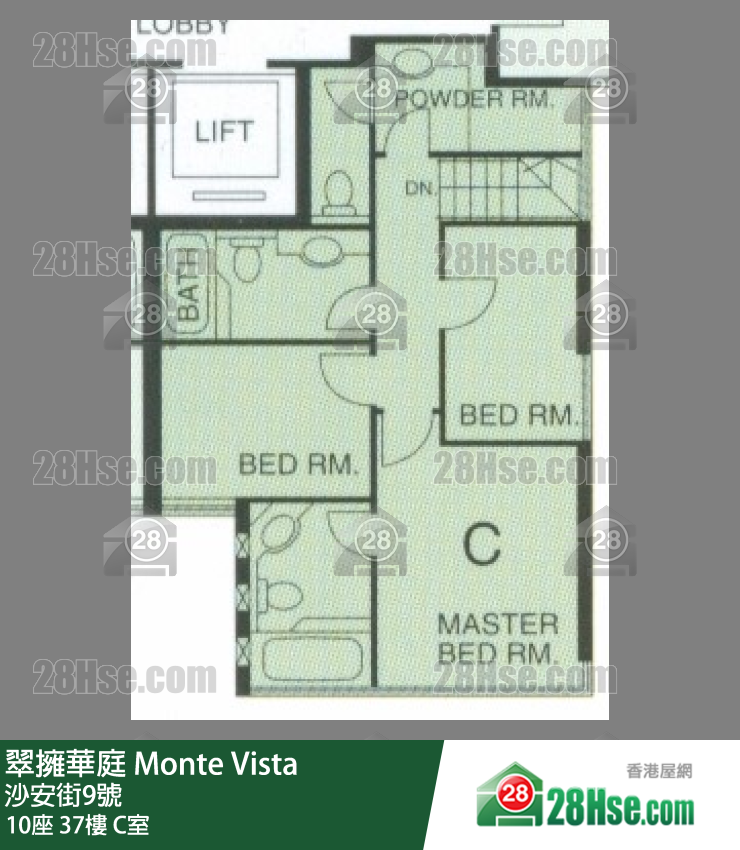 翠拥华庭 10座37楼 C室 平面图