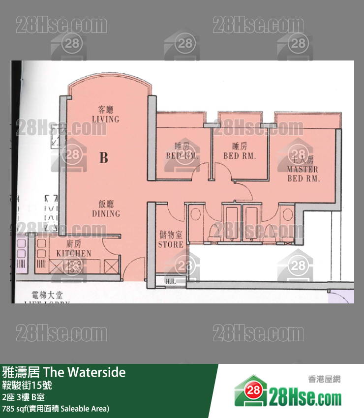 雅濤居 2座3樓 B室 平面圖