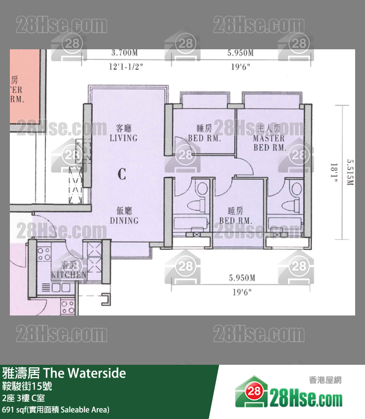 雅濤居 2座3樓 C室 平面圖