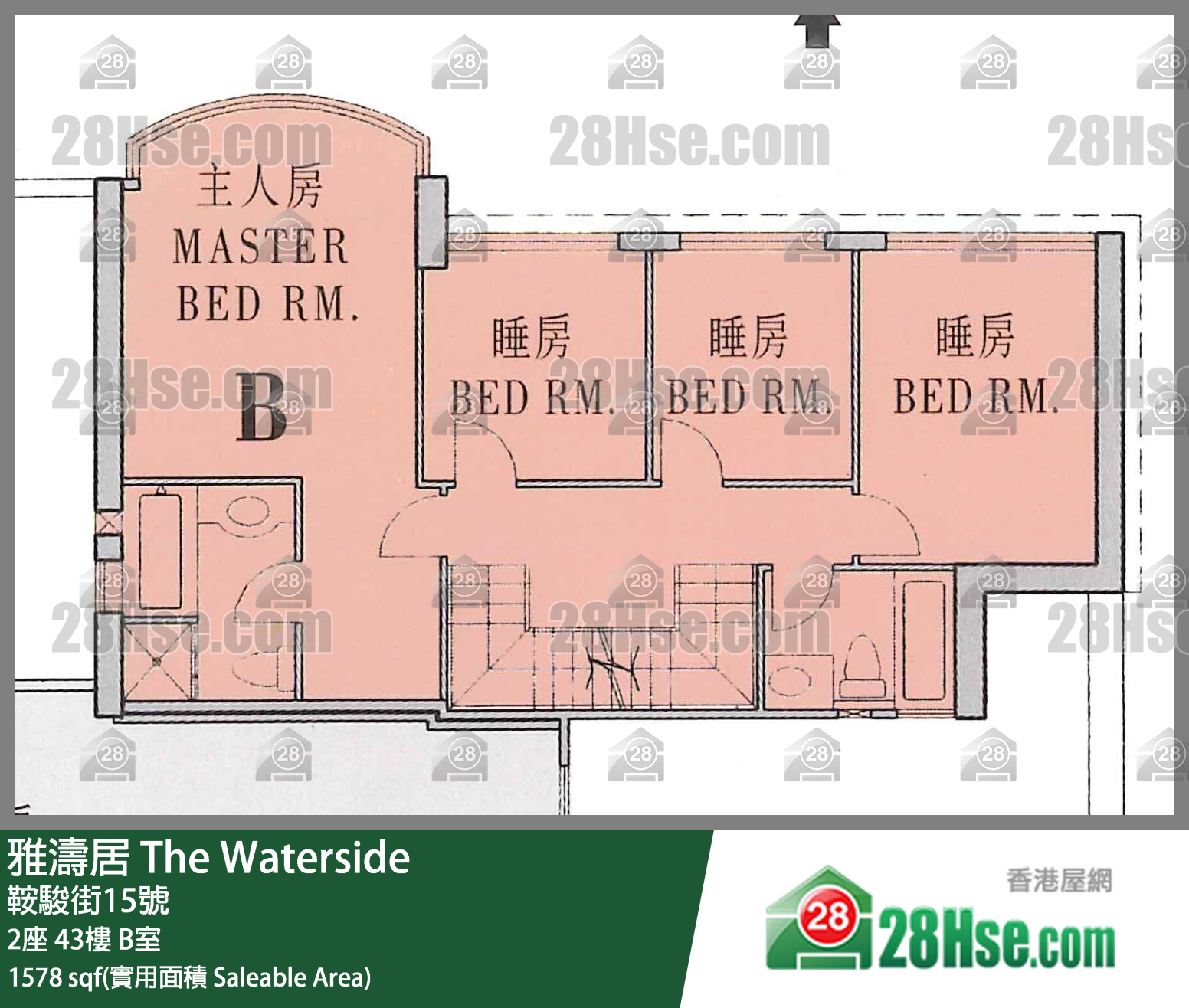 雅濤居 2座 43樓 B室 平面圖