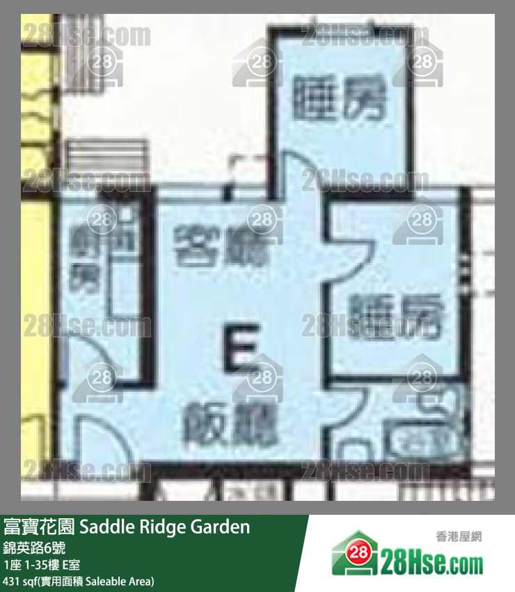 富寶花園 1座4樓 E室 平面圖