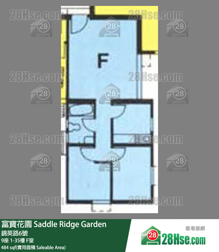 富寶花園 9座17樓 F室 平面圖