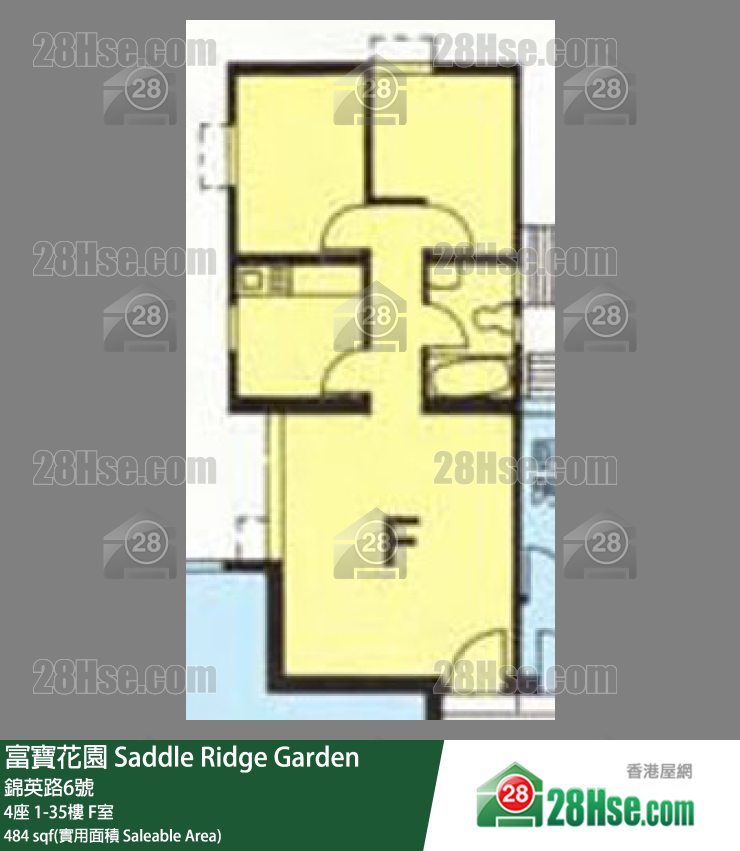 富寶花園 4座19樓 F室 平面圖