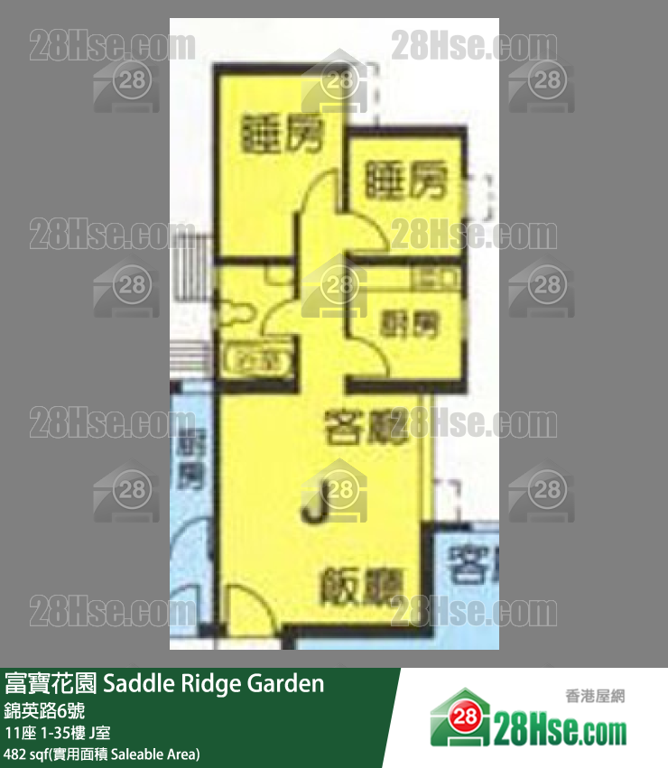 富寶花園 11座24樓 J室 平面圖