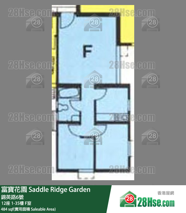 富寶花園 12座22樓 F室 平面圖