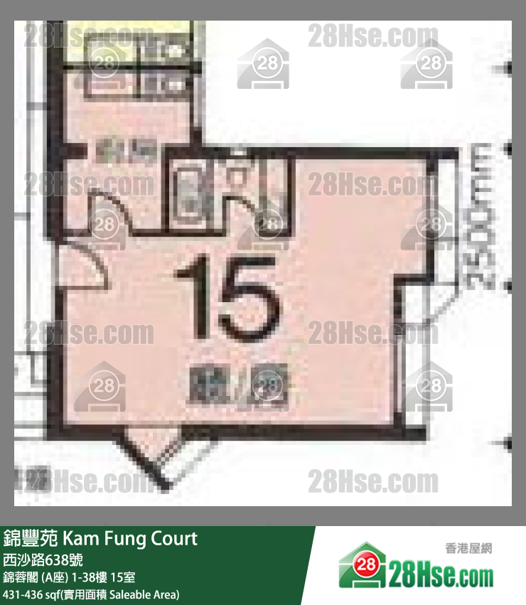 錦豐苑 錦蓉閣 (A座) 14樓 15室 平面圖