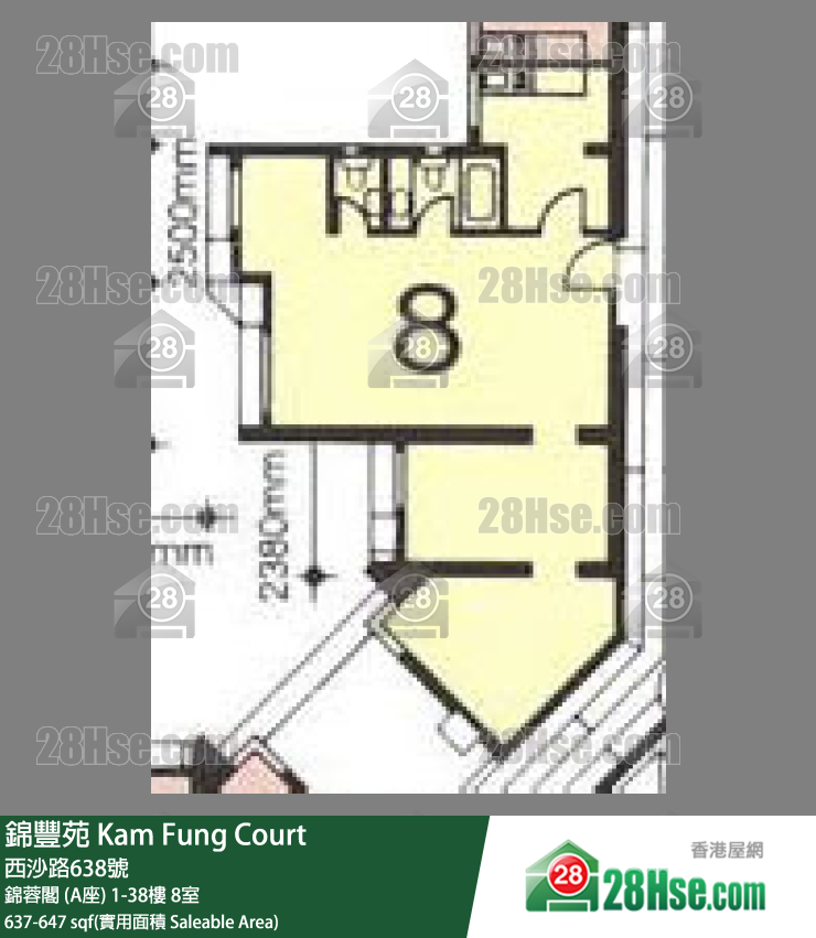 錦豐苑 錦蓉閣 (A座)23樓 8室 平面圖