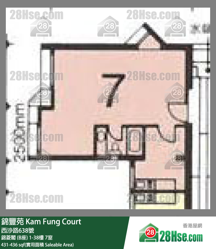 錦豐苑 錦菱閣 (B座)6樓 7室 平面圖