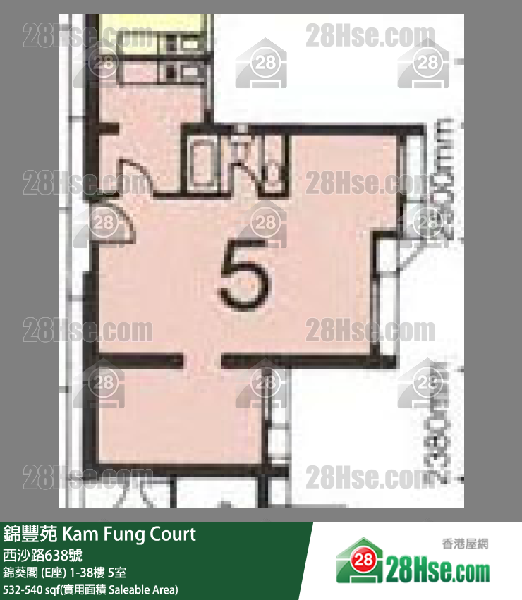 錦豐苑 錦葵閣 (E座)31樓 5室 平面圖