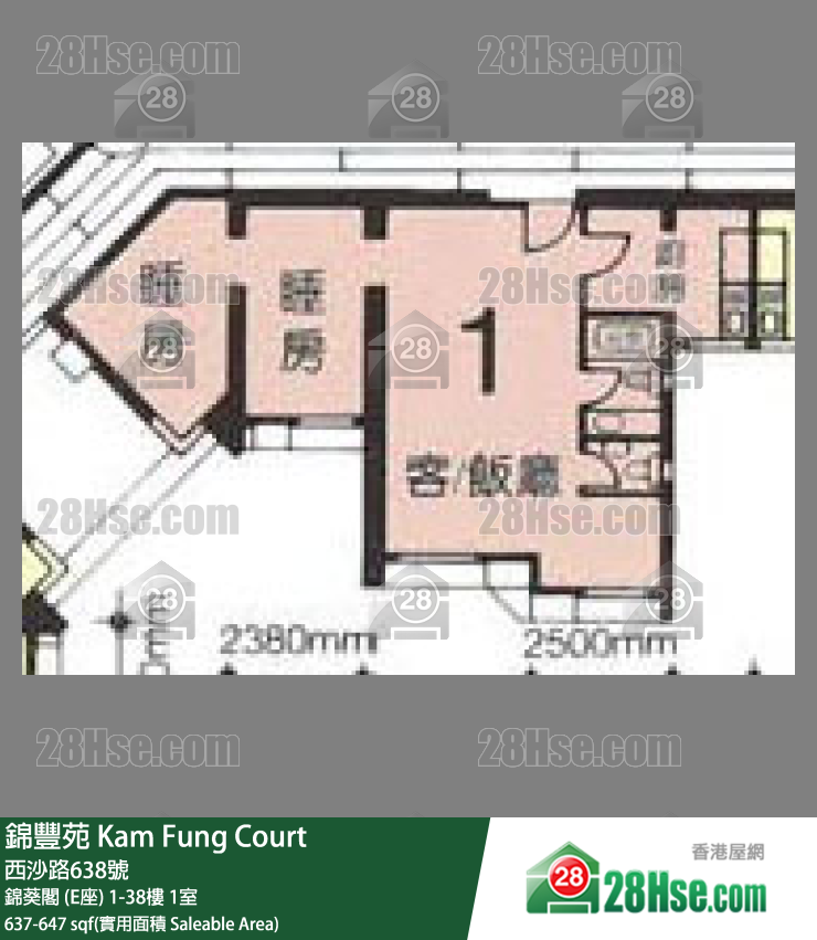 錦豐苑 錦葵閣 (E座)13樓 1室 平面圖