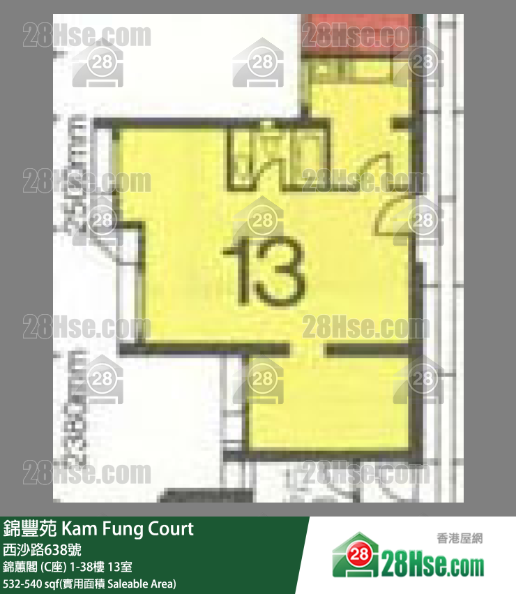 錦豐苑 錦蕙閣 (C座)4樓 13室 平面圖