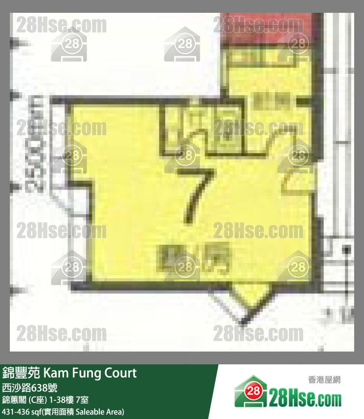 錦豐苑 錦蕙閣 (C座)12樓 7室 平面圖