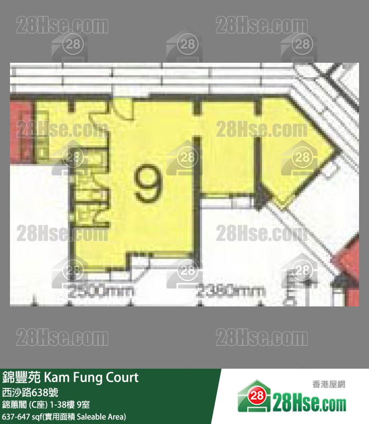 錦豐苑 錦蕙閣 (C座)6樓 9室 平面圖