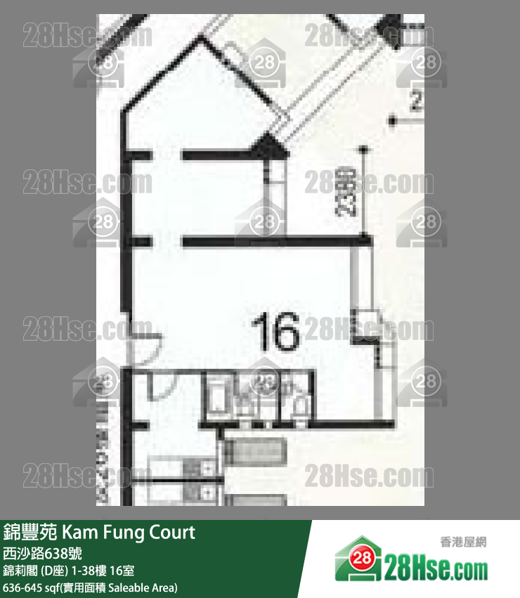 錦豐苑 錦莉閣 (D座)37樓 16室 平面圖