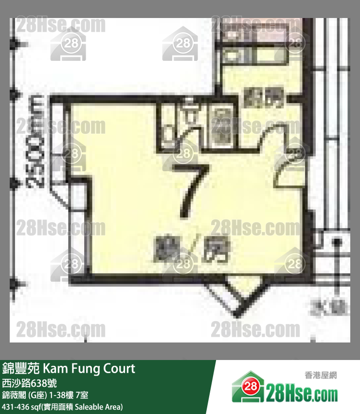 錦豐苑 錦薇閣 (G座) 26樓 7室 平面圖