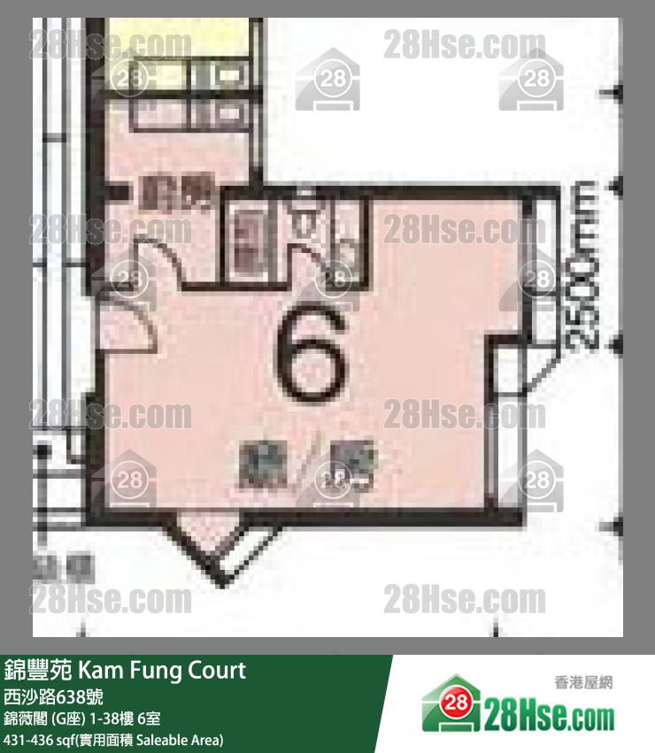 錦豐苑 錦薇閣 (G座)33樓 6室 平面圖