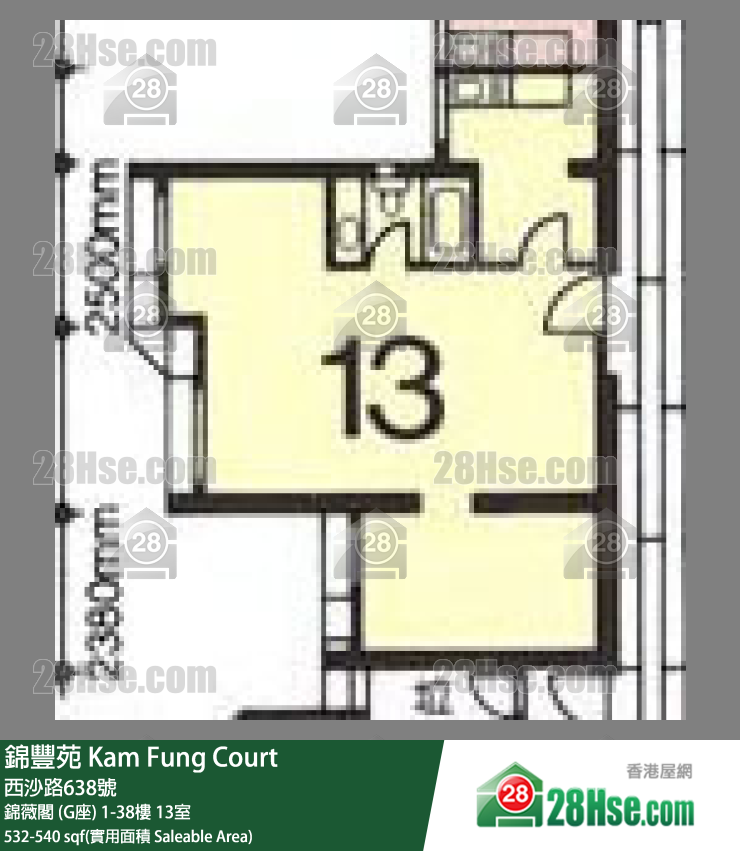 锦丰苑 单位平面图(由 28Hse 提供)