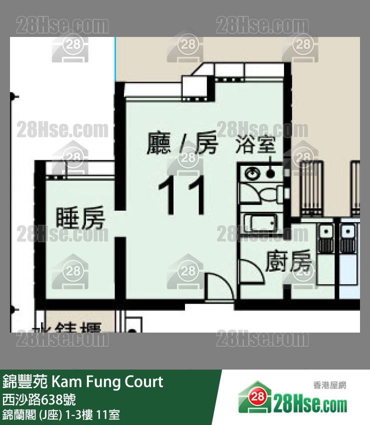 錦豐苑 錦蘭閣 (J座)2樓 11室 平面圖