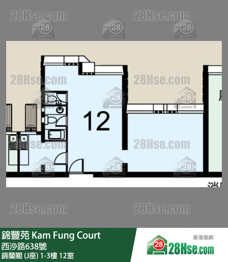 錦豐苑 錦蘭閣 (J座)2樓 12室 平面圖