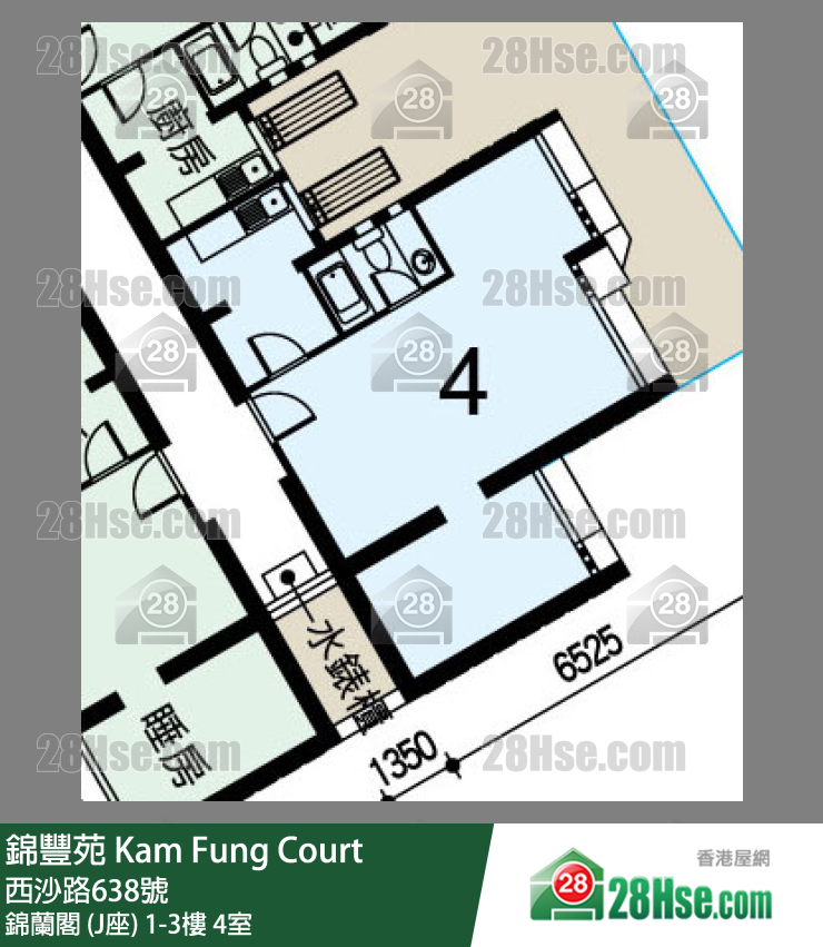 錦豐苑 錦蘭閣 (J座)2樓 4室 平面圖
