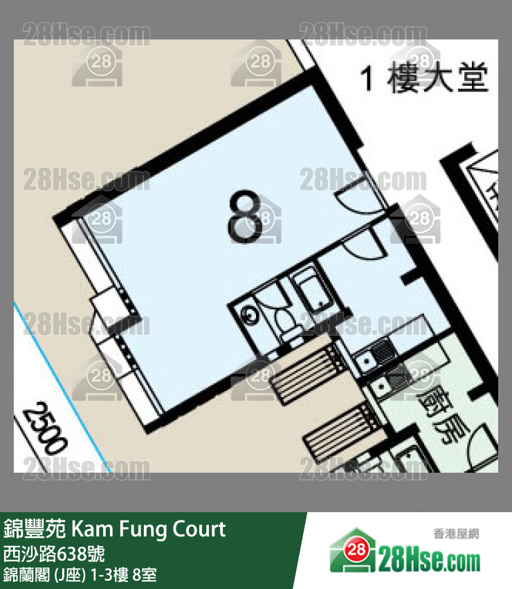 錦豐苑 錦蘭閣 (J座) 2樓 8室 平面圖