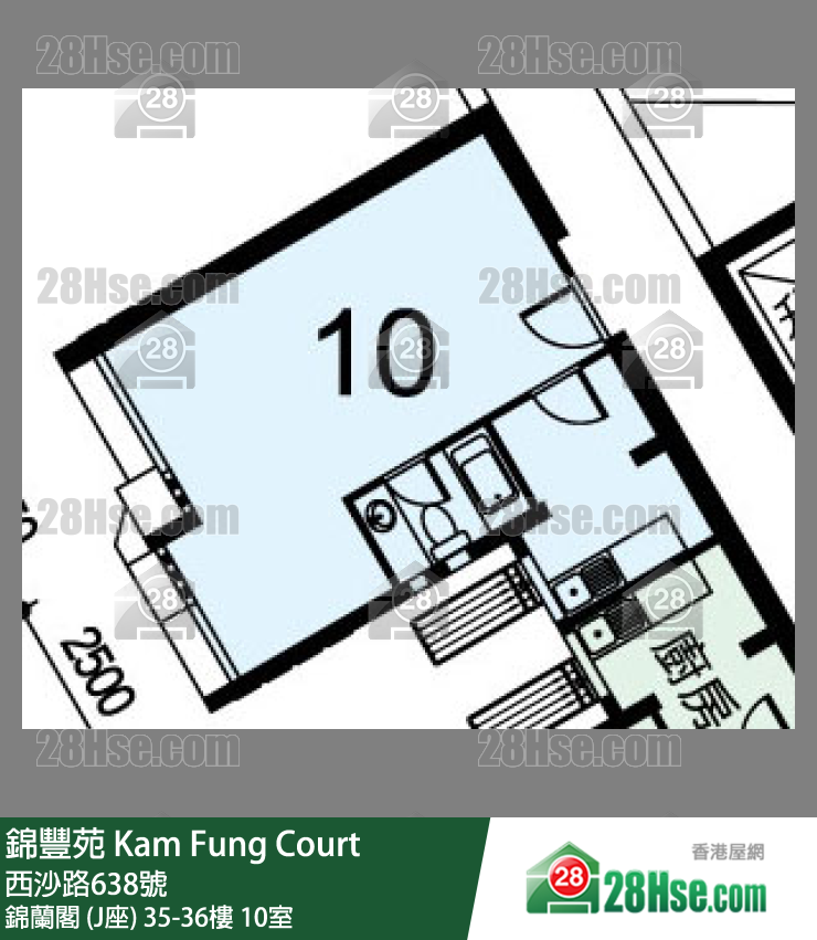 錦豐苑 錦蘭閣 (J座)35樓 10室 平面圖